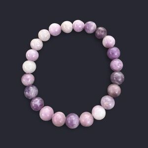 Lepidolite Gemstone Bead Bracelet 8mm